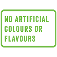 NO ARTIFICIAL COLOURS OR FLAVOURS