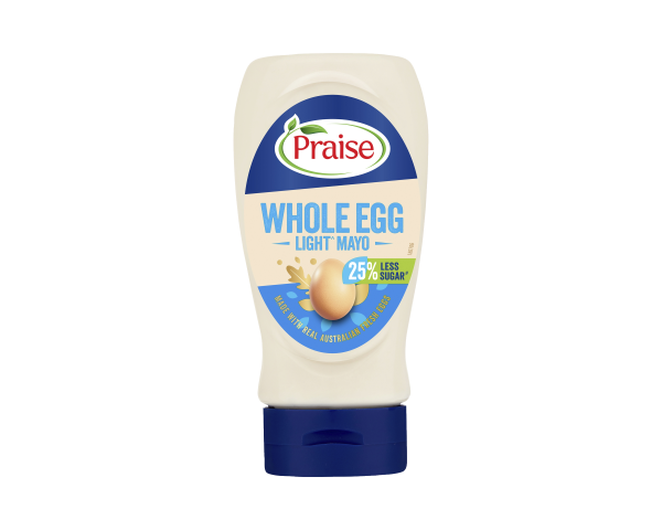 Praise Mayonnaise Whole Egg Light Less Sugar Squeeze 250 g